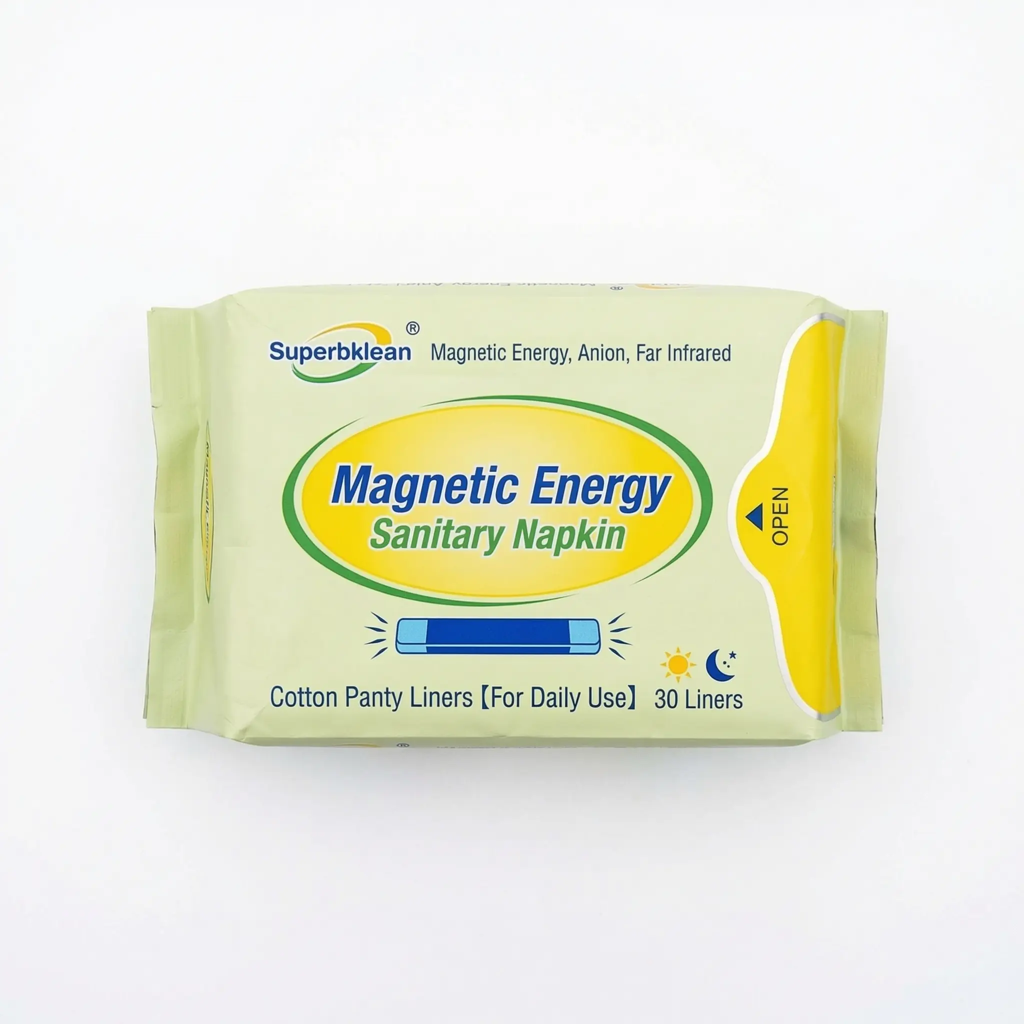 Vue de dessus du paquet Magnetic Day Use ouvert.